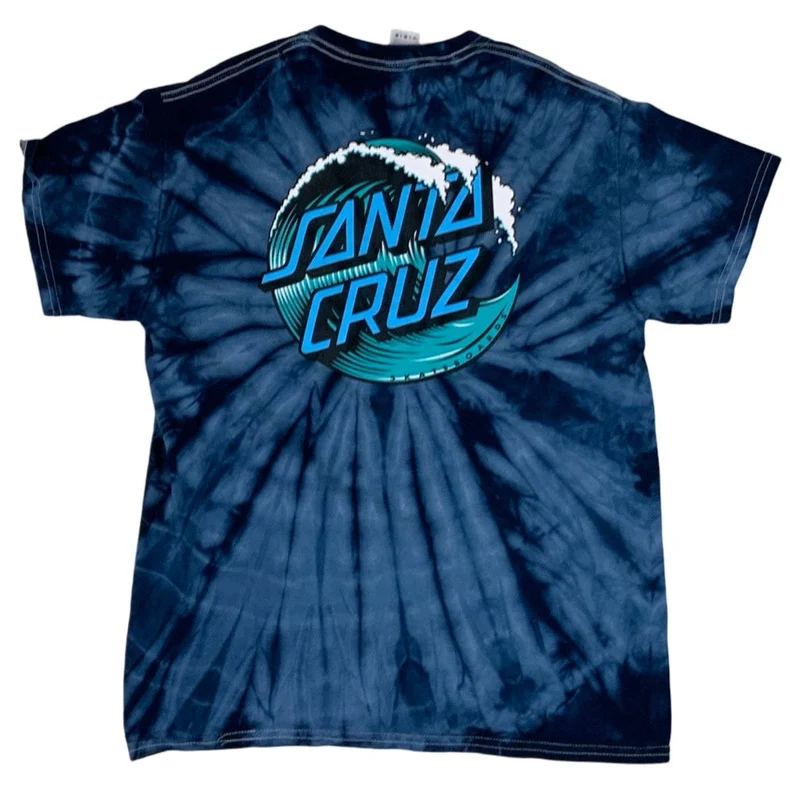 Santa Cruz Blue Tie-Dye Graphic T-Shirt S M