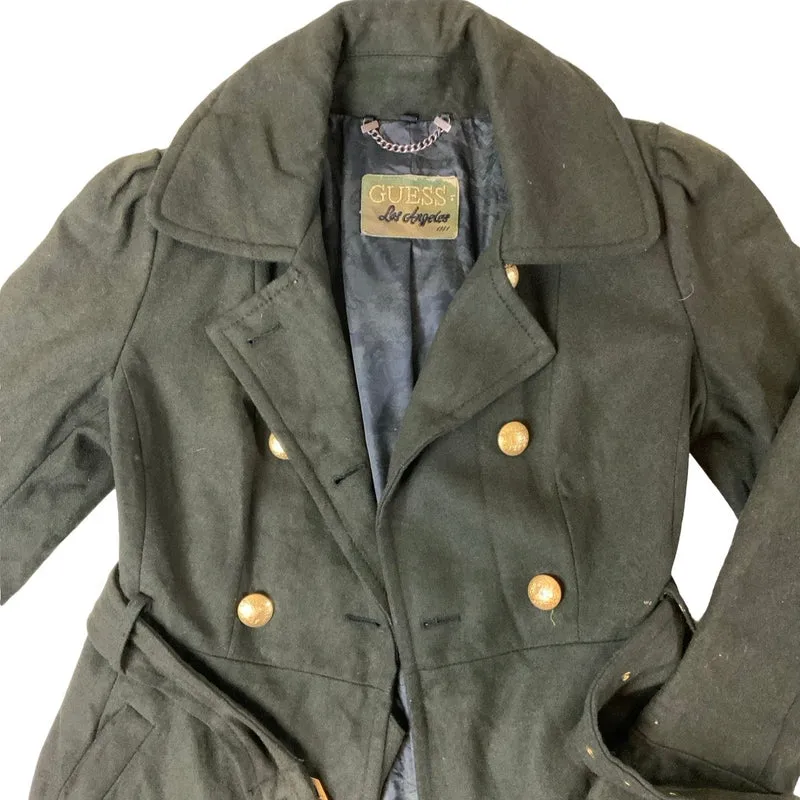 Guess Womens Double Breasted Green Military Style Peacoat S 8