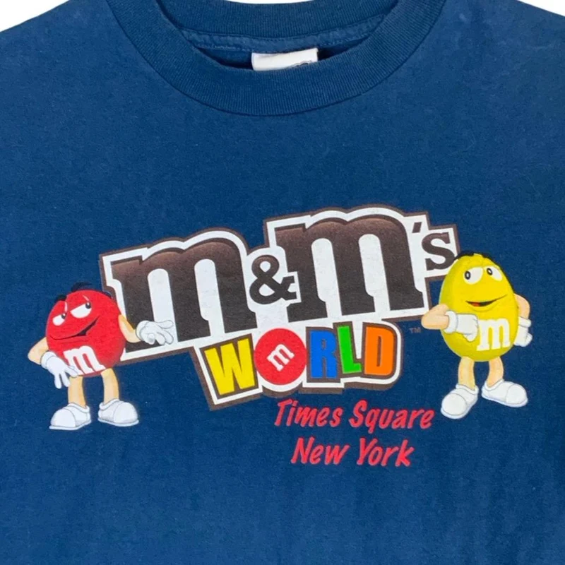90s Blue M&M's World Times Square NY Graphic Tee XS 10