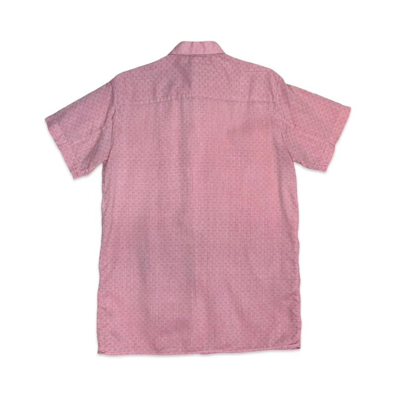 70s Pink Short Sleeve Dagger Collar Shirt M
