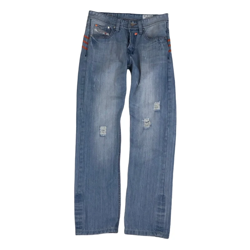 Vintage Diesel Industry Denim Division x Adidas Distressed Straight Leg Jeans 8