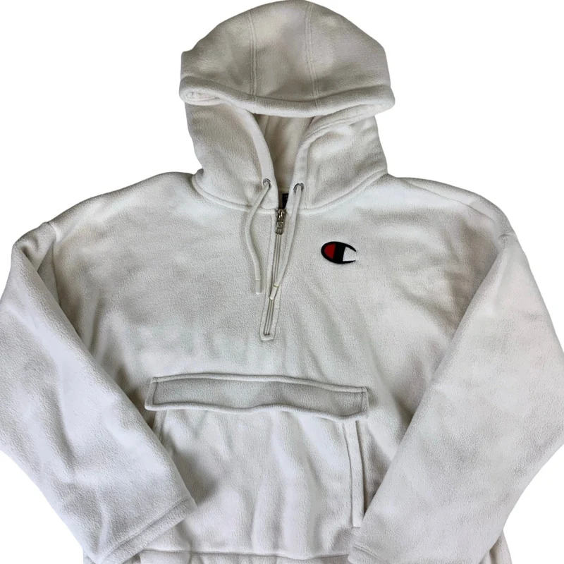 Preloved White Champion Cropped Fleece Hoodie S M 10 12