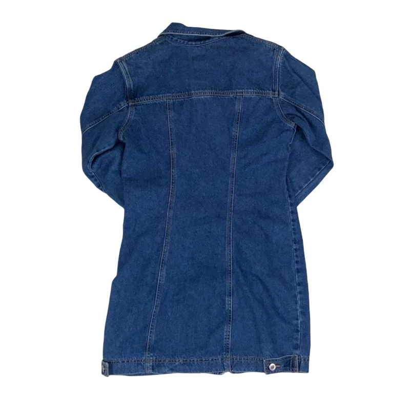 Vintage 90s JouJou Original Beyond Basics Trademark Zip-Up Midi Denim Dress 10 1