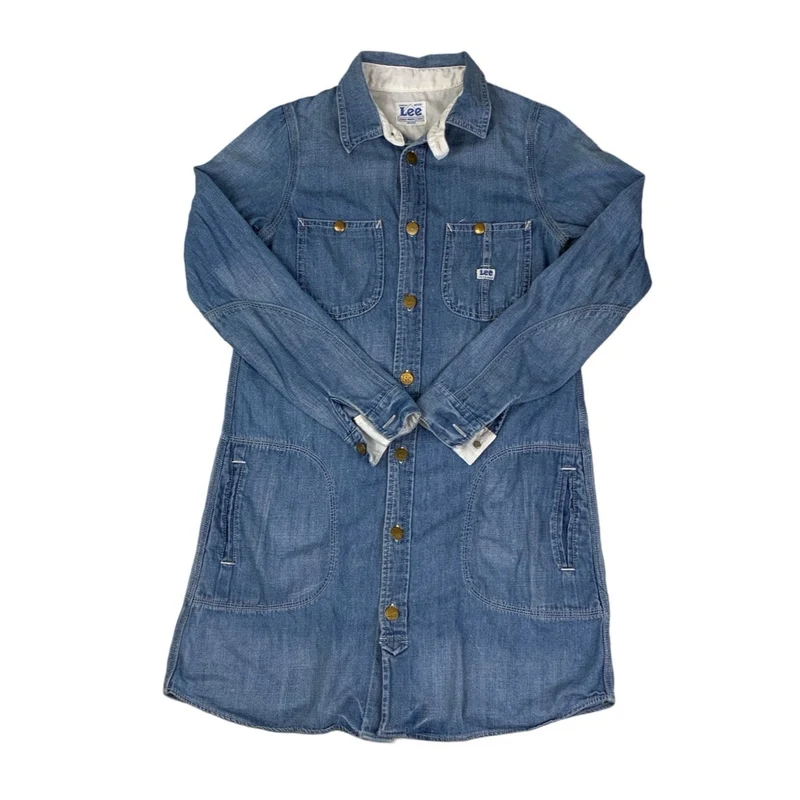 Vintage 90s Union Made Lee Denim Overshirt 8 10 XS