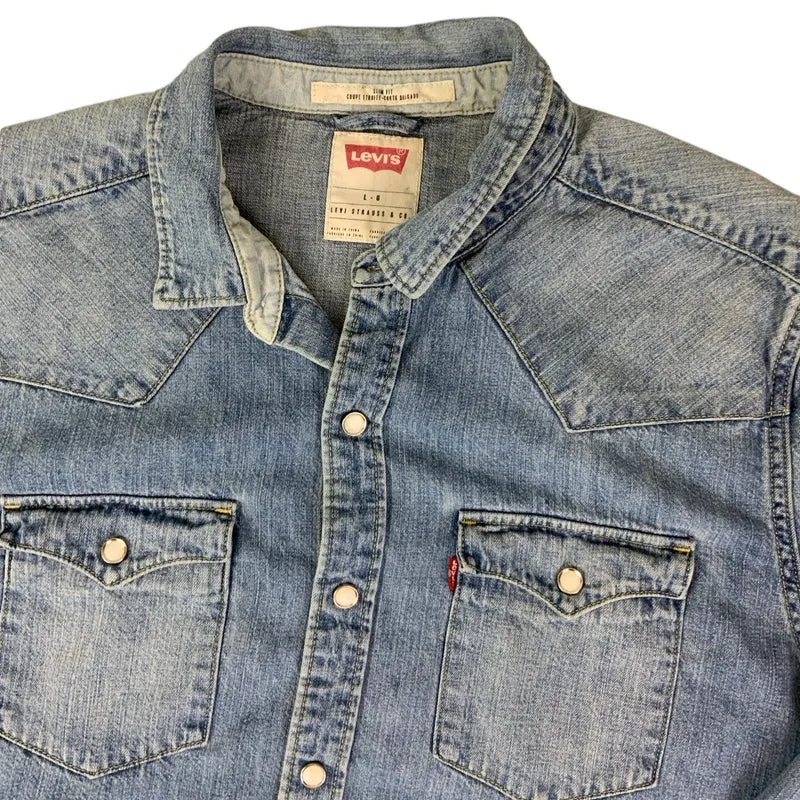 Vintage 90s Levi’s ‘slim fit’ Denim Shirt S M