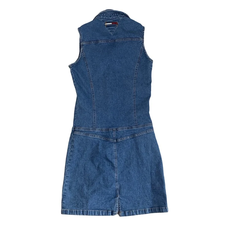 Vintage 90s Y2K Tommy Hilfiger Jeans Denim Mini Summer Dress XS 6
