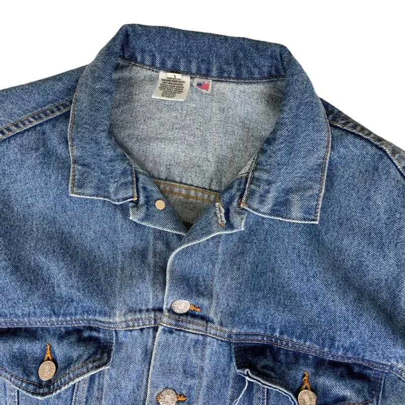 Vintage 90s BMW Biker Denim Jacket XL 2XL