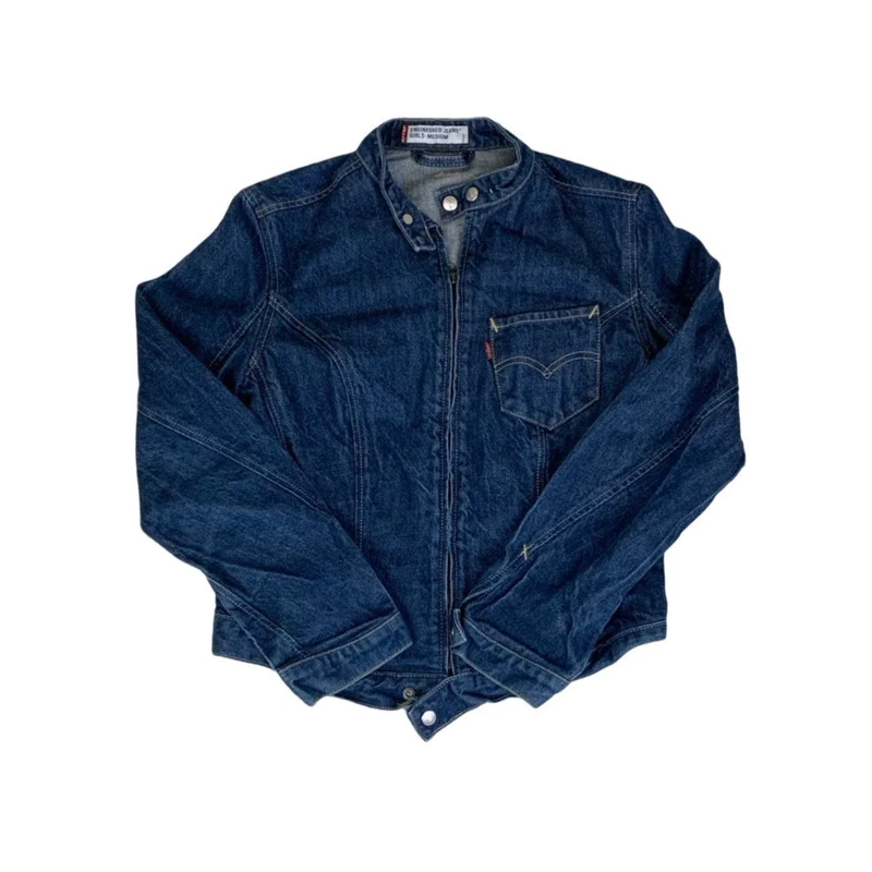 Vintage 90s Levis Engineered Jeans Zip-Up Denim Jacket 8 10
