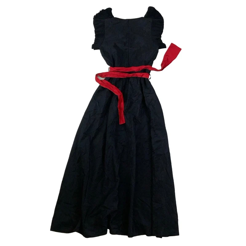 Vintage 70s 80s ‘Vera Mont’ Black Gothic Vampire Witchy Maxi Dress S 10 12