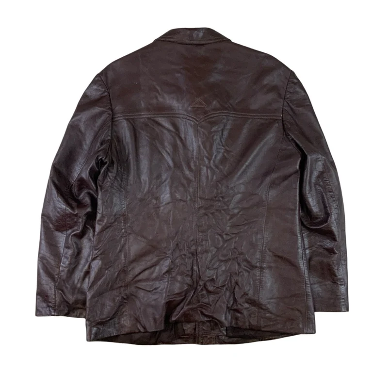 70s Vintage Dark Brown Leather Jacket S M