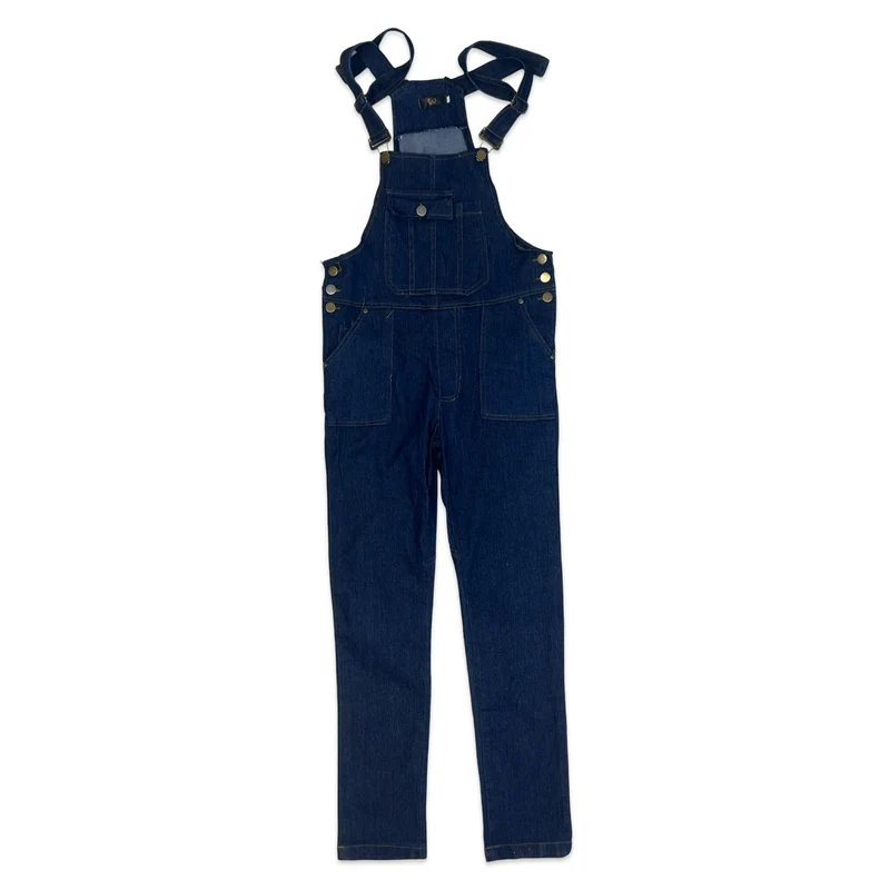 Vintage 90s Dark Indigo Skinny Fit Dungarees 10
