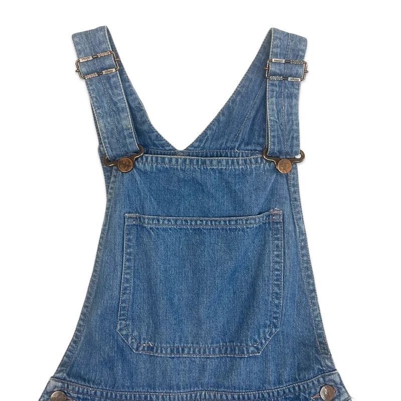Vintage 90s Wrangler Denim Midi Dungaree Pinafore Dress 6