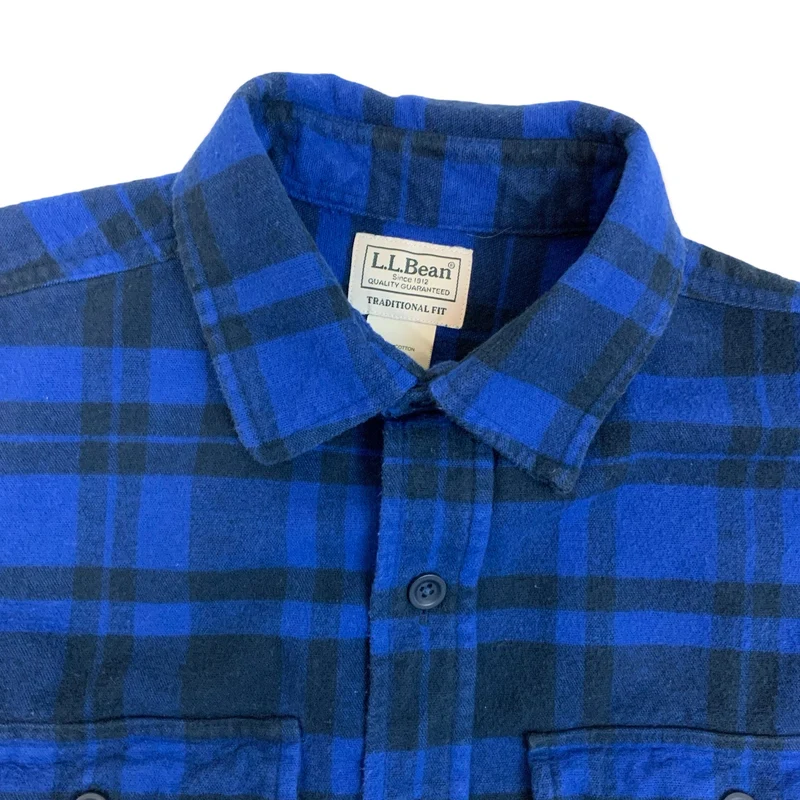 Vintage Black & Blue Plaid Flannel Shirt S M