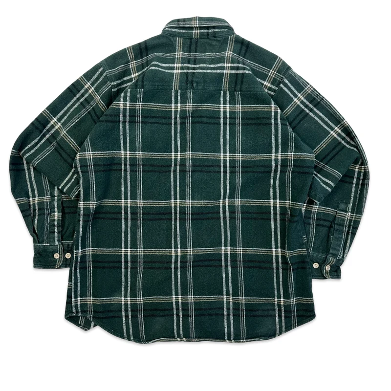 Vintage 90s Dickies Green Plaid Flannel Shirt L