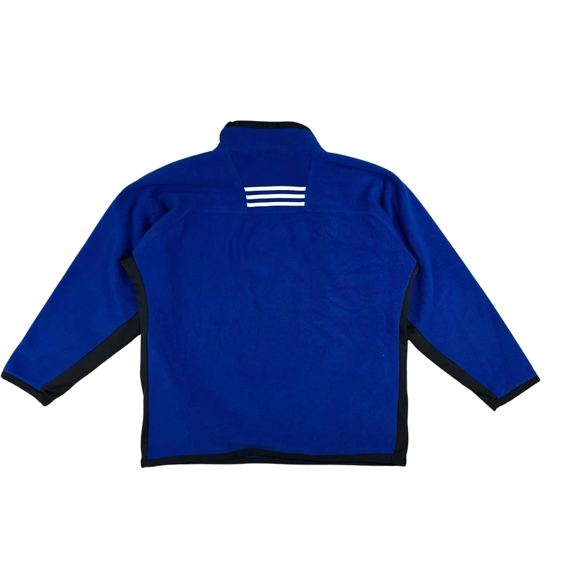 Vintage Adidas Quarter Zip Fleece Blue White Black 3XL