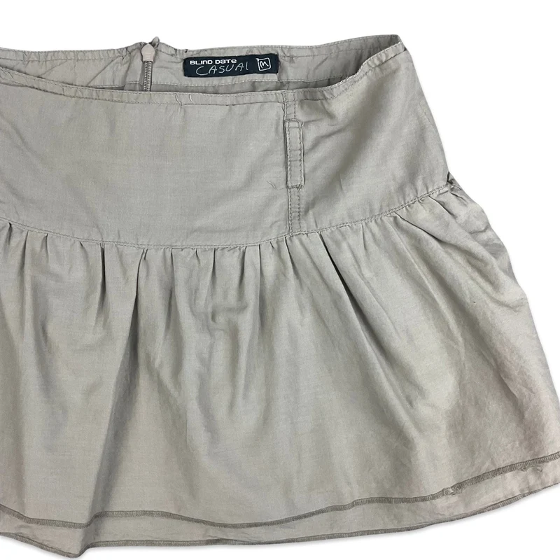 Vintage Y2K Taupe Mini Belt Skirt 14 16