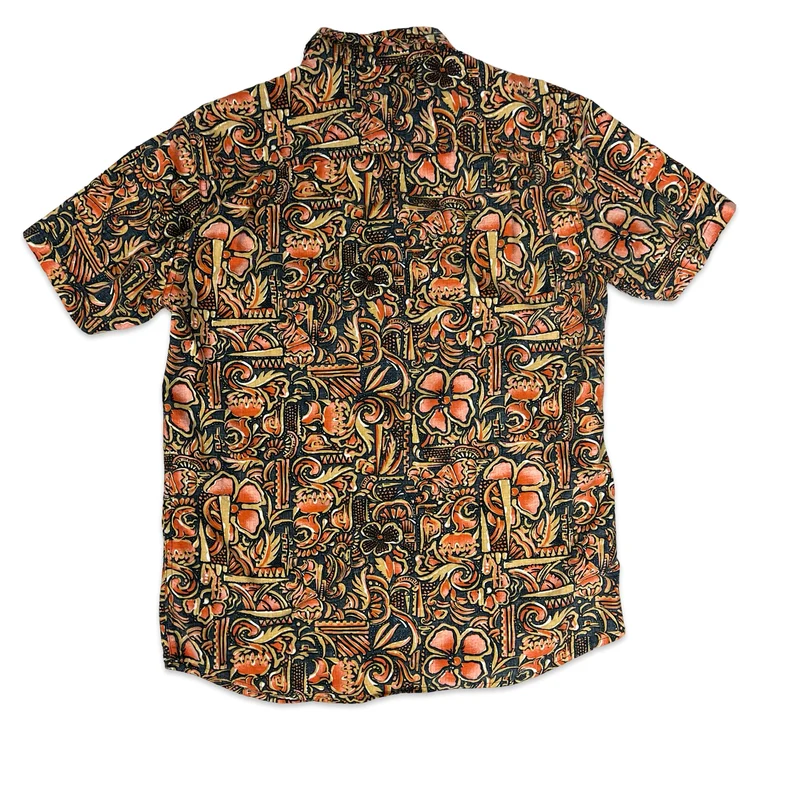 O'Neill Black & Orange Abstract Print Shirt M