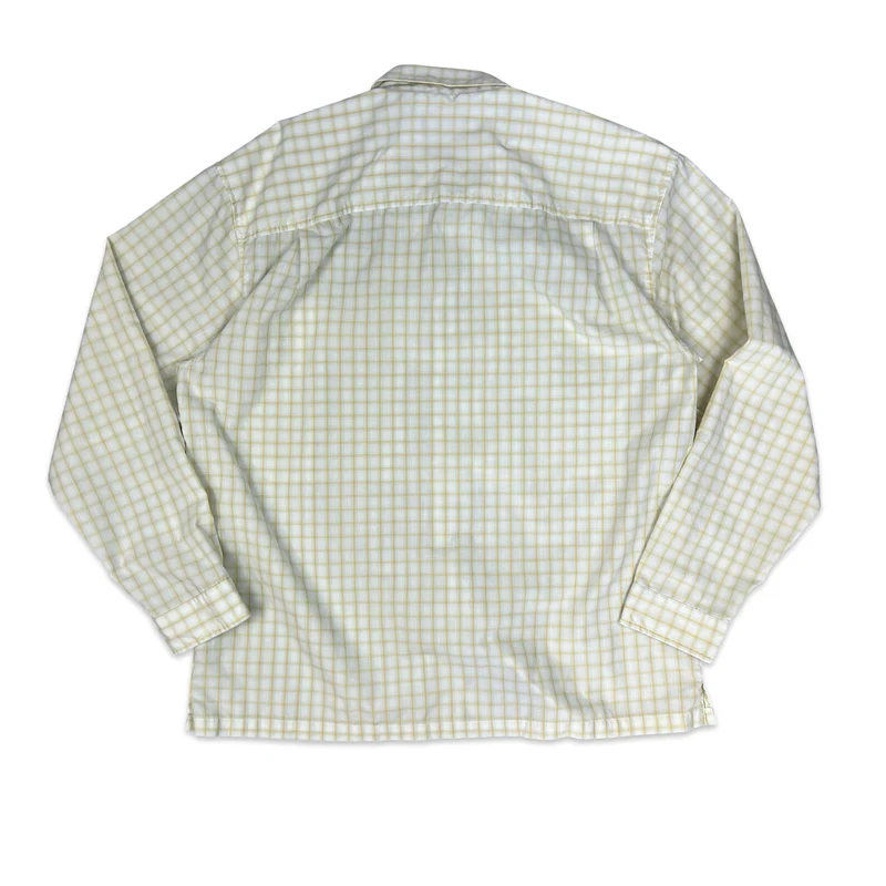 Patagonia White Yellow Checked Plaid Button-Up Long Sleeve Casual Shirt XL