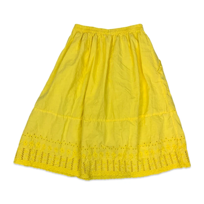 Vintage Yellow Knee Length Skirt 4-10