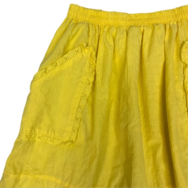 Vintage Yellow Knee Length Skirt 4-10