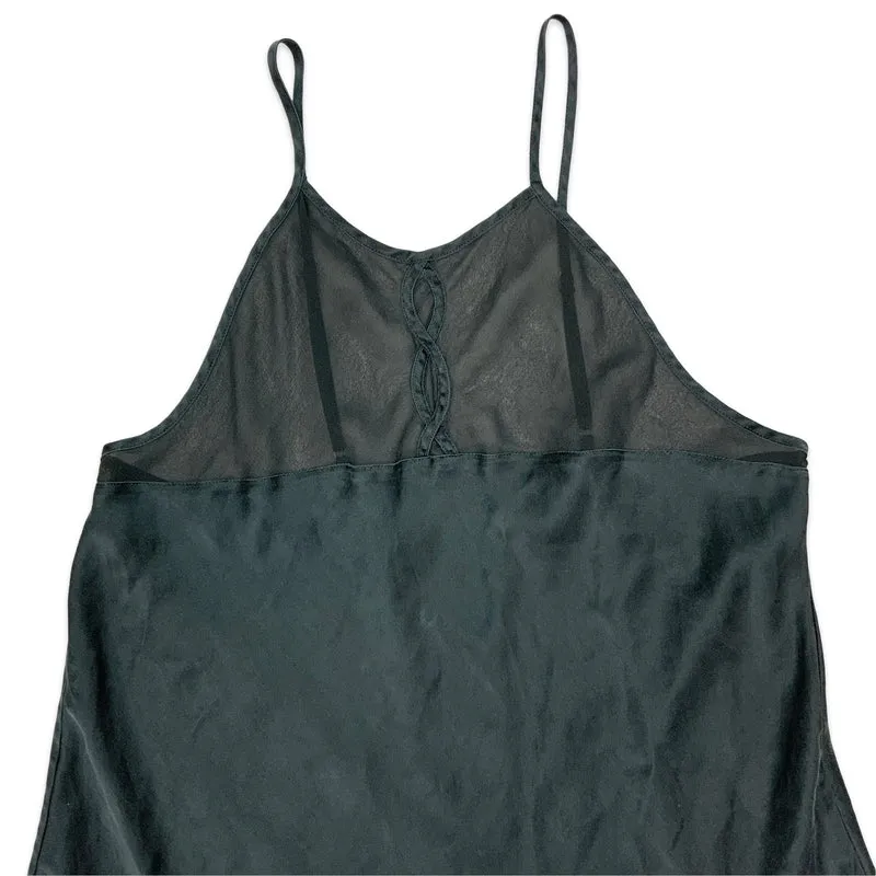 Vintage Black Silk Mini Dress 10 12