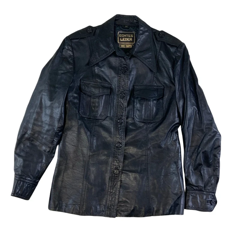 Vintage Genuine ‘Echtes Leder’ Leather Rind-Nappa Jacket S 10 12
