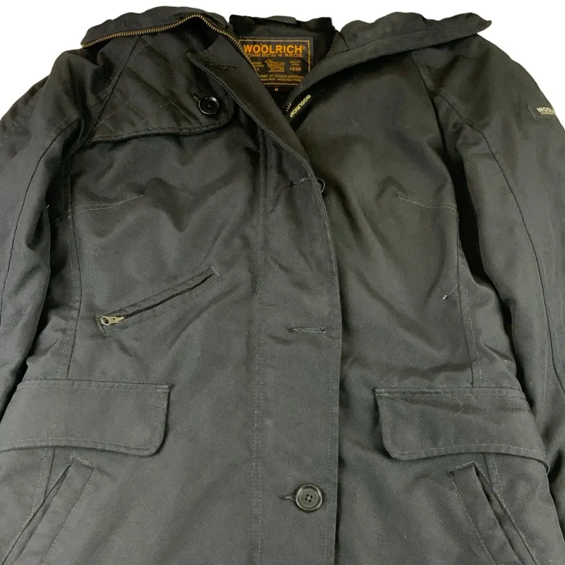 Black Woolrich Faux Fur Hooded Parka Jacket Medium