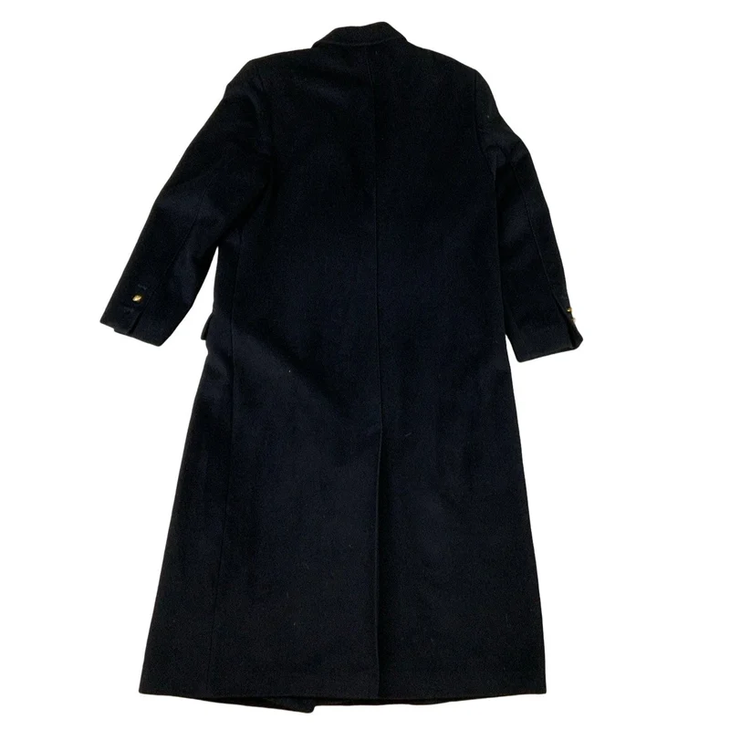 Vintage Mens Double Breasted Angora Wool Coat Black M
