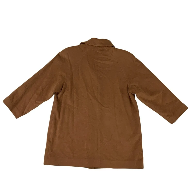 Vintage 70s Womens Brown Wool Winter Coat 16