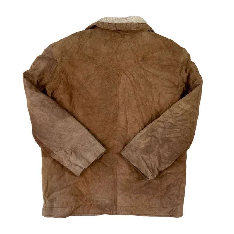 Vintage Mens Park Miller Brown Shearling Western Suede Cowboy Rancher Jacket L
