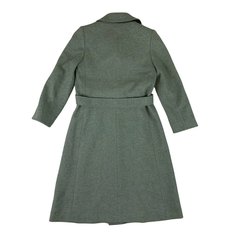 Vintage 80s Sage Green Belted Swing Wool Coat 8 10