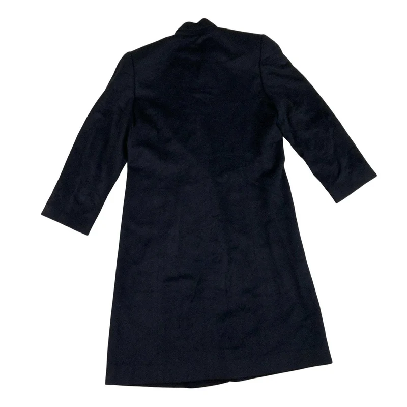 Vintage Black Pure Cashmere Long Trench Coat S 10