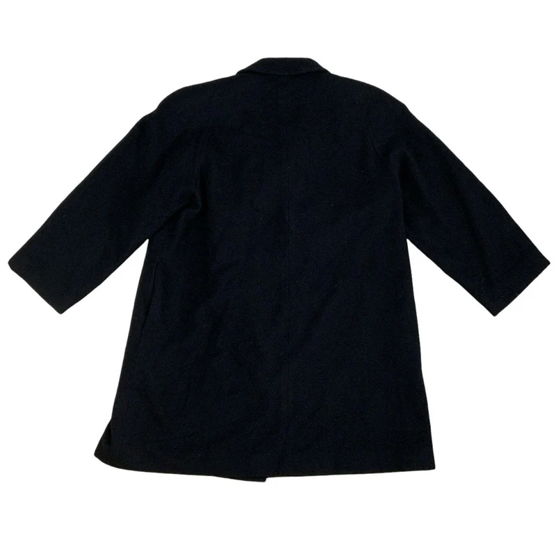 Vintage Womens Black Double Breasted Blazer Wool Jacket Coat UK 16 18