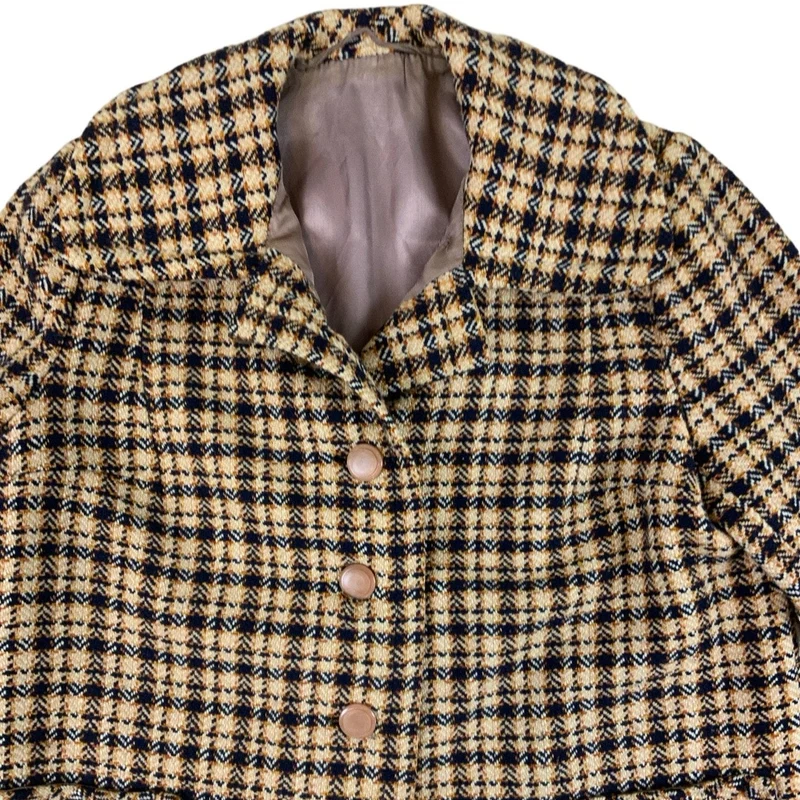 Vintage Wool Pattern Tweed Womens Coat Jacket Blazer UK 10 S