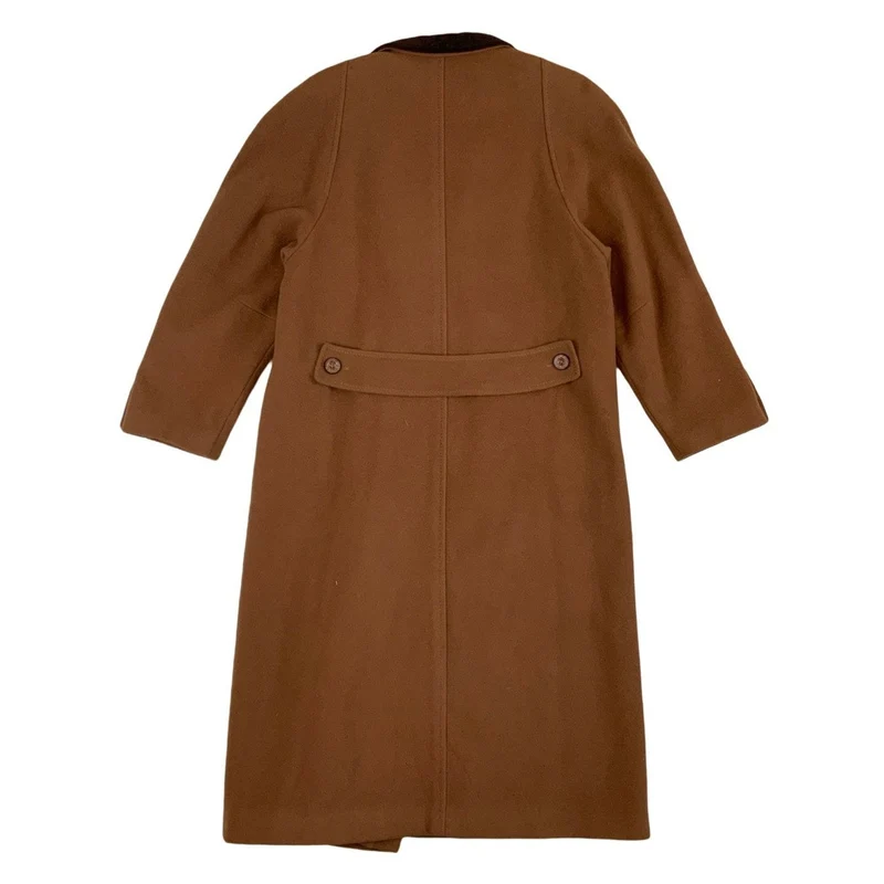 Vintage Womens Fashion Collection Wool Long Coat Camel Beige 14