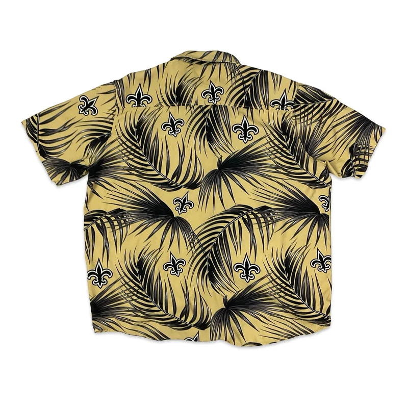 New Orleans Saints Yellow & Black Logo Print Shirt L XL