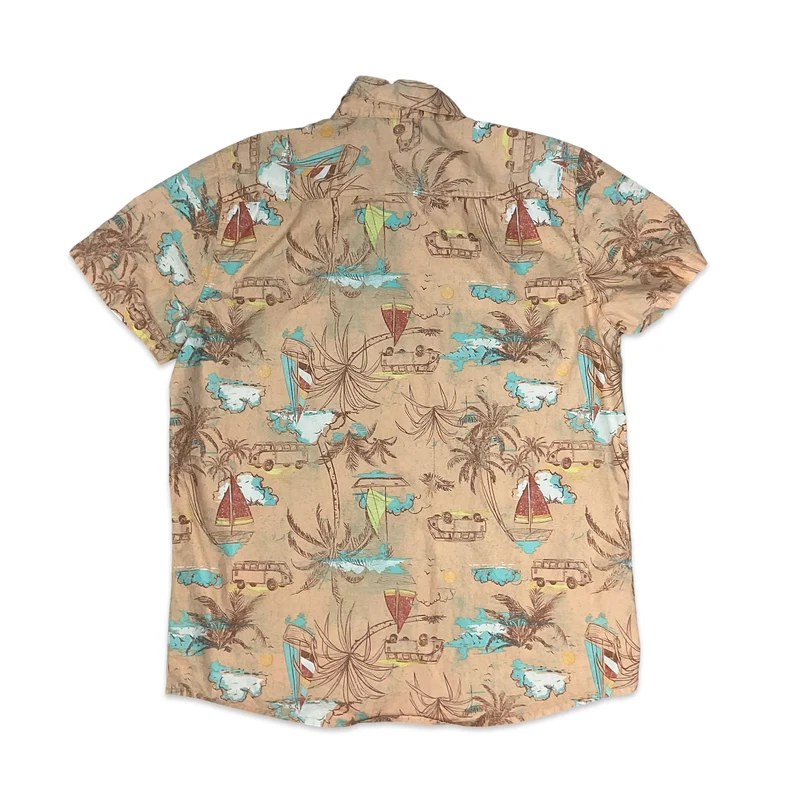 Volkswagen Peach Hawaiian Shirt M L