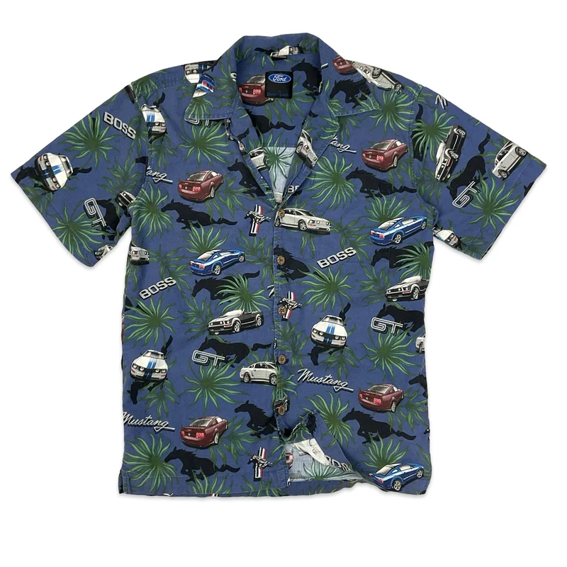 Vintage Ford by David Carey Cars Hawaiian Shirt S M