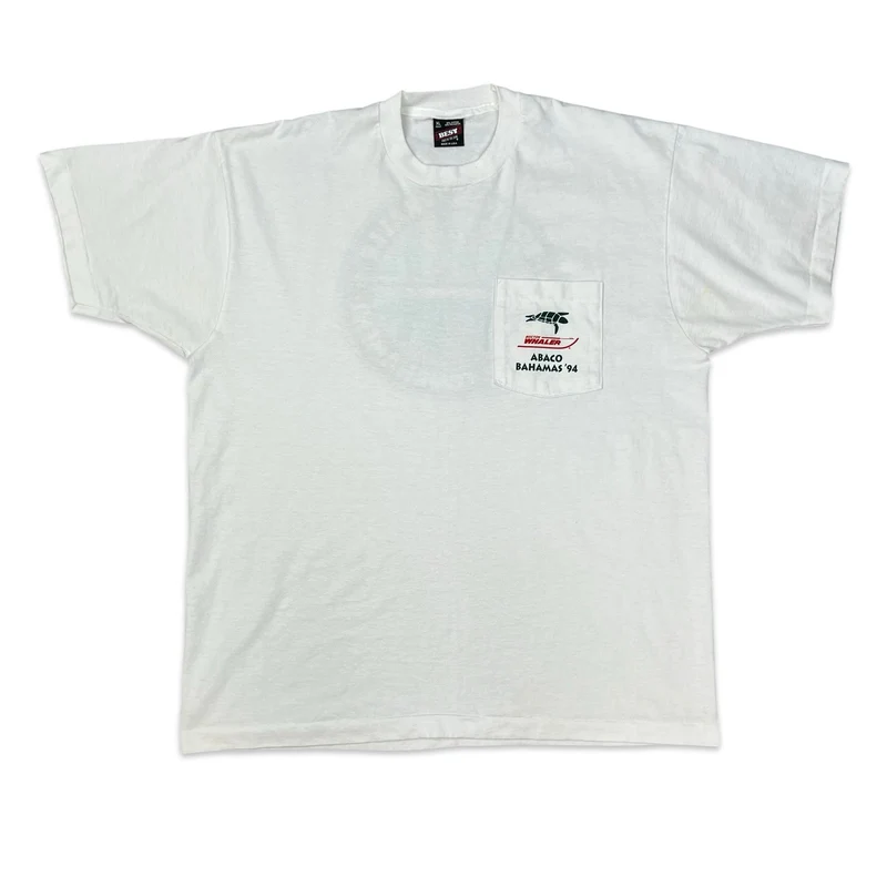 Vintage 90s Fruit of the Loom Bahamas Tourist White Pocket Tee XL