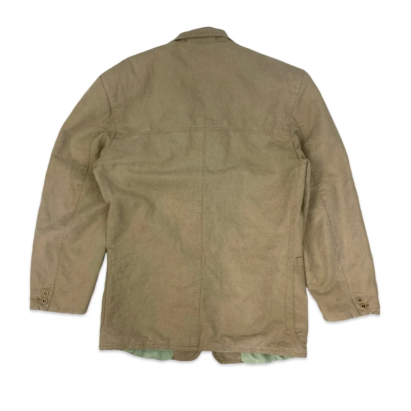 Vintage Camel Active Brown Linen Blazer Extra Large
