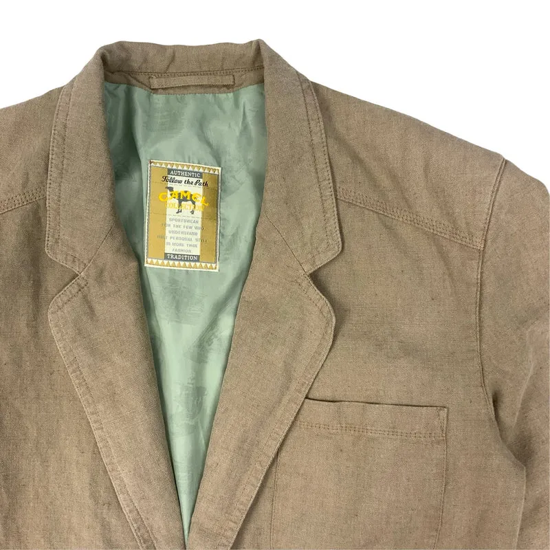 Vintage Camel Active Brown Linen Blazer Extra Large