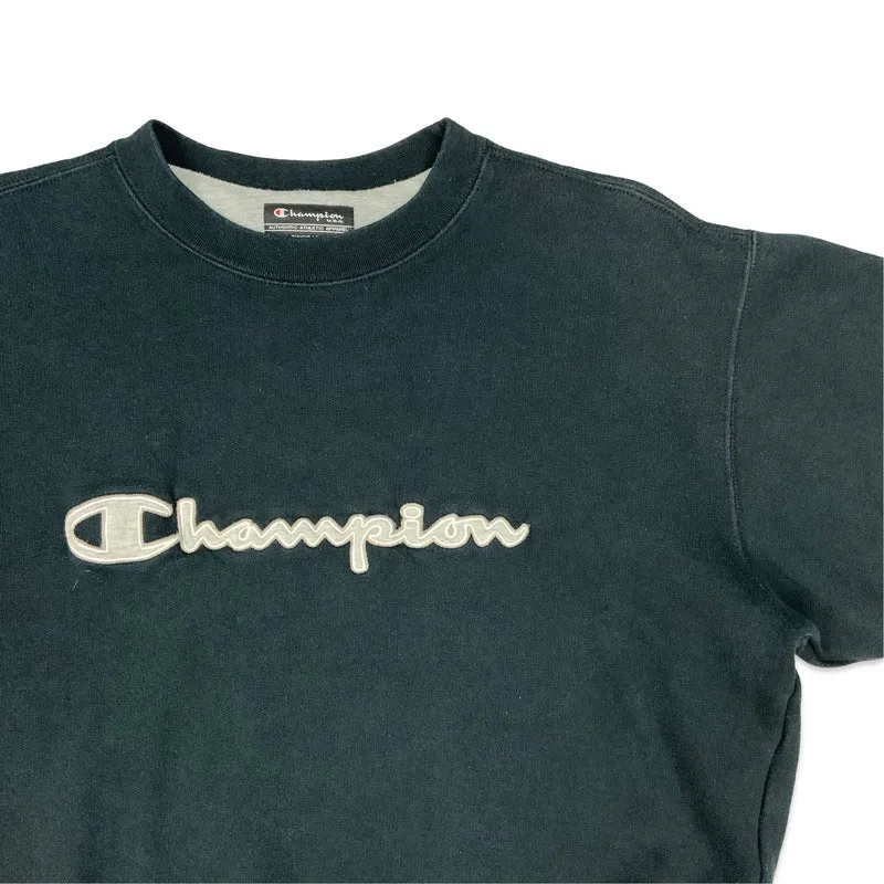 Champion Black Spell Out Sweatshirt L