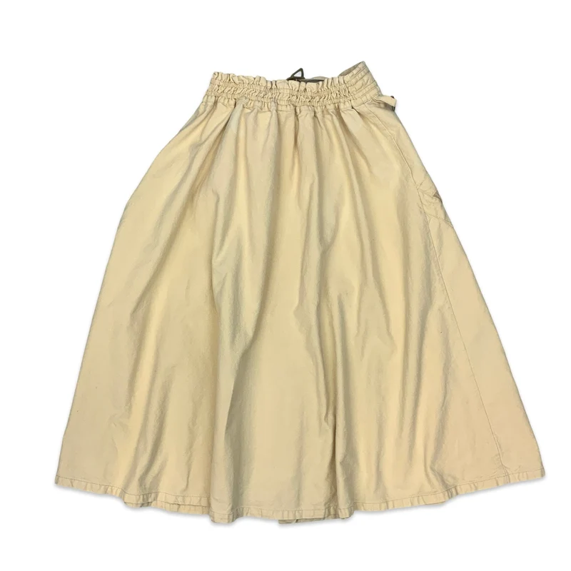 Vintage Cream Button Up Midi Skirt 10 12 14