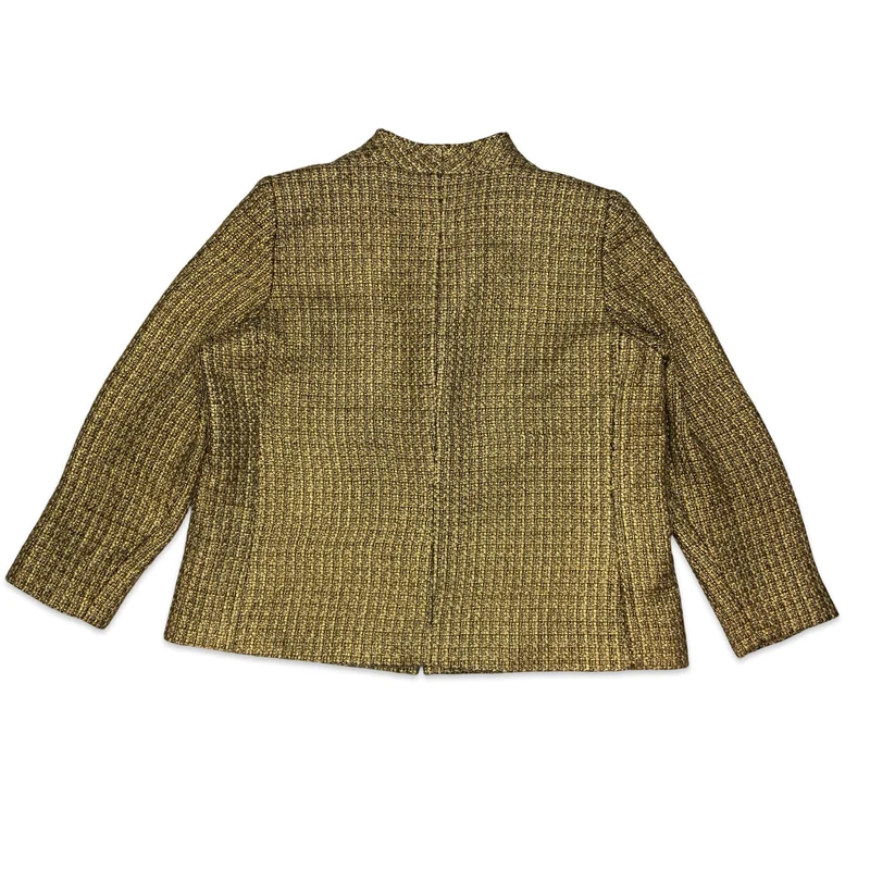 80s Gold & Black Wool Blazer 18 20
