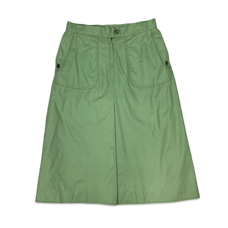 Vintage Green Cargo Midi Skirt 10