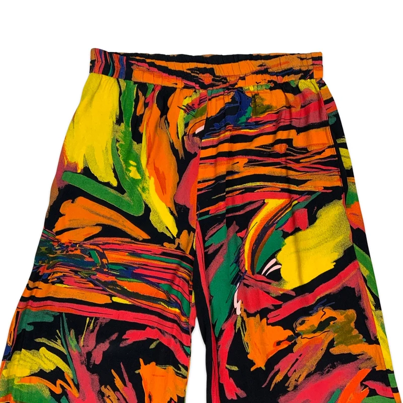 80s Multicoloured Wide Leg Trousers 10-16