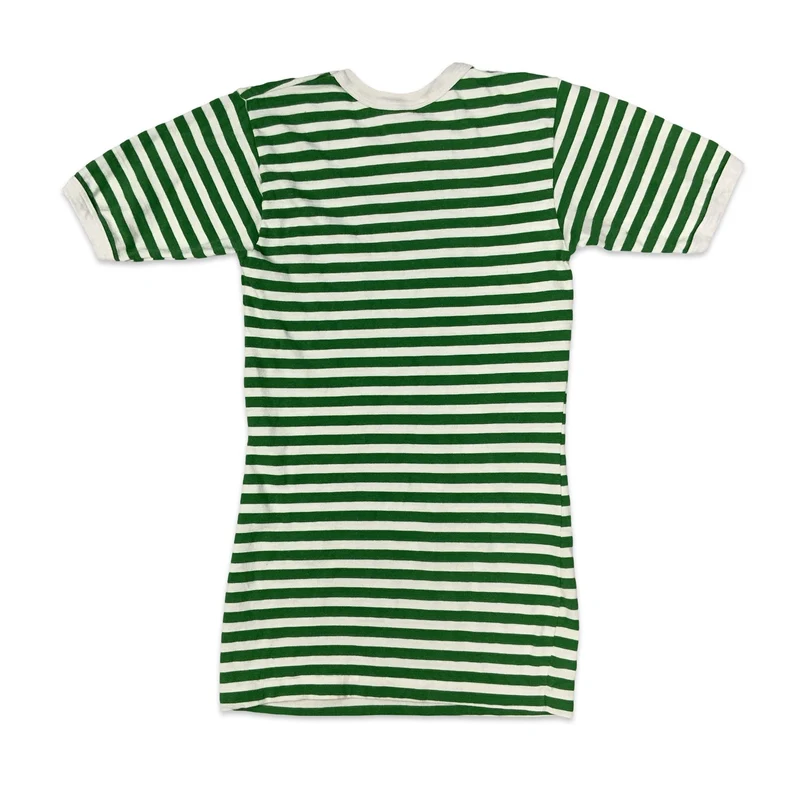 Vintage 90s Marimekko Green & White Striped Top XS