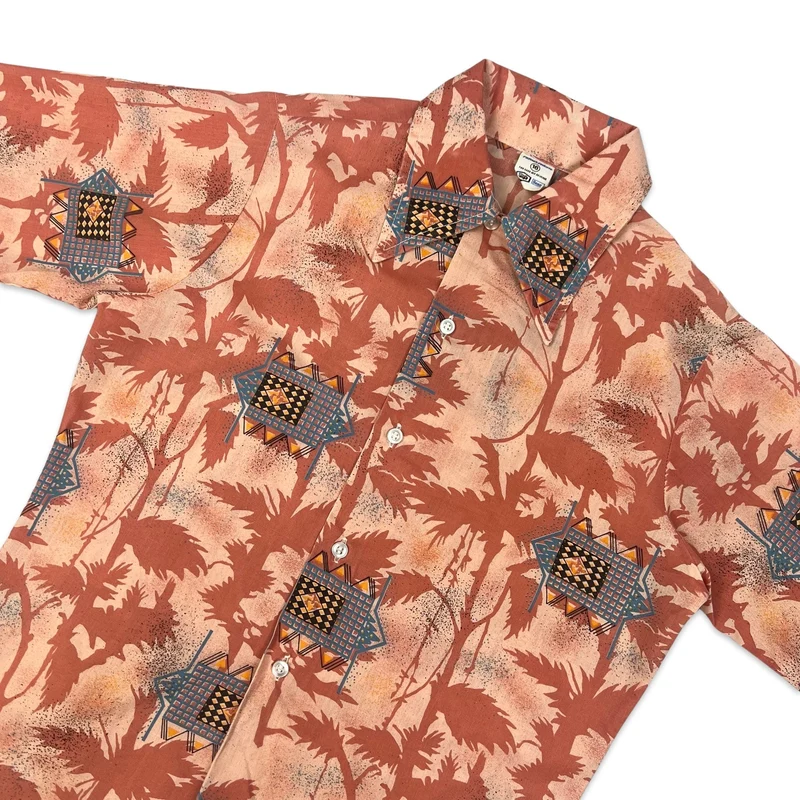 Vintage Pink Hawaiian Shirt XS S