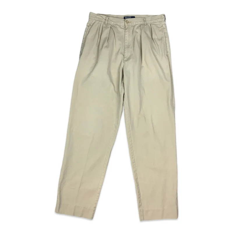90s Beige Ralph Lauren Trousers W33 L30