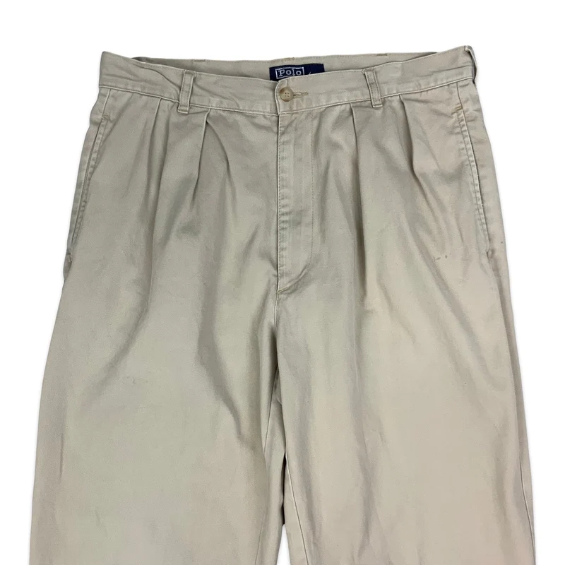 90s Beige Ralph Lauren Trousers W33 L30